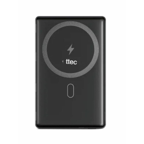 Внешний аккумулятор TTEC 2BB229GR ReCharger M 5000mAh MagSafe Compatible USB-C PD 20W Wireless Powerbank серый