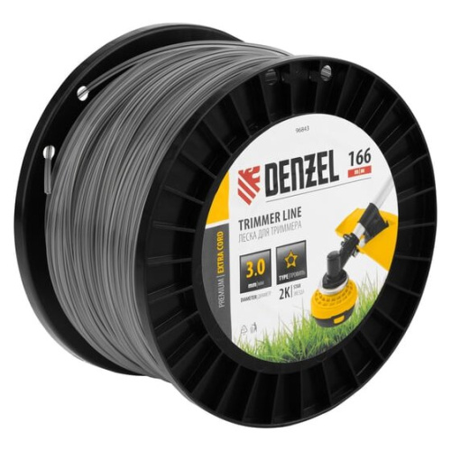 Леска для садовых триммеров Denzel 96843 d-3мм L-166м