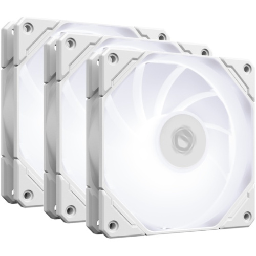 Вентилятор ID-COOLING TF-12025-Pro-SW Trio (3 in 1) 120x120x25мм (PWM, резиновые углы, белый, White LED, 300-1500об/мин) Box