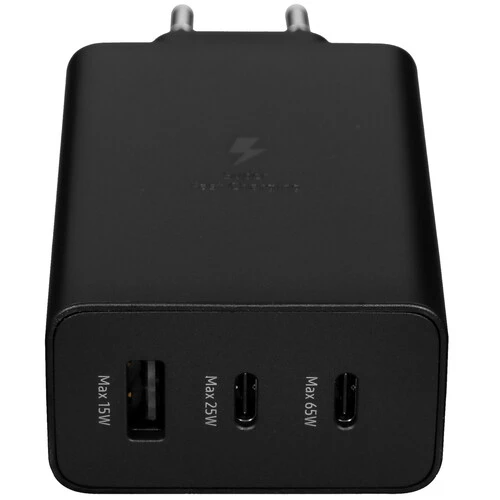 Сетевое зарядное устройство Samsung Adapter EP-T6530NBEGEU 65W Black (2xUSB-C, 1xUSB-A)