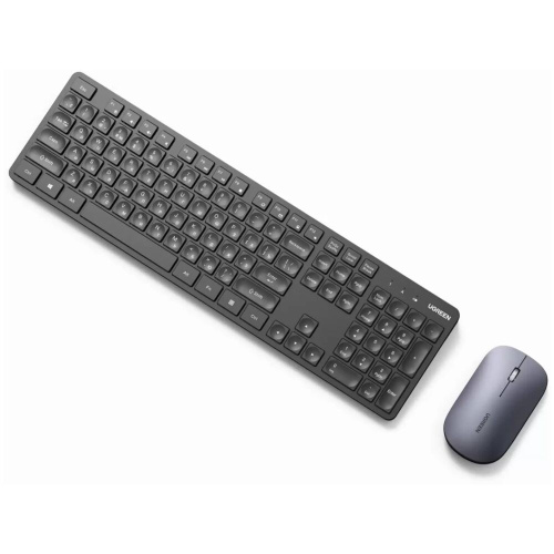 Комплект клавиатура и мышь UGREEN MK004 (35744) 2.4 GHz Wireless Keyboard 15219 and Wireless Mouse 90372 Set Black