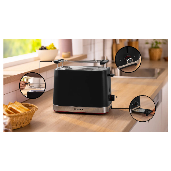 Тостер Bosch TAT4M223 черный — фотография 2