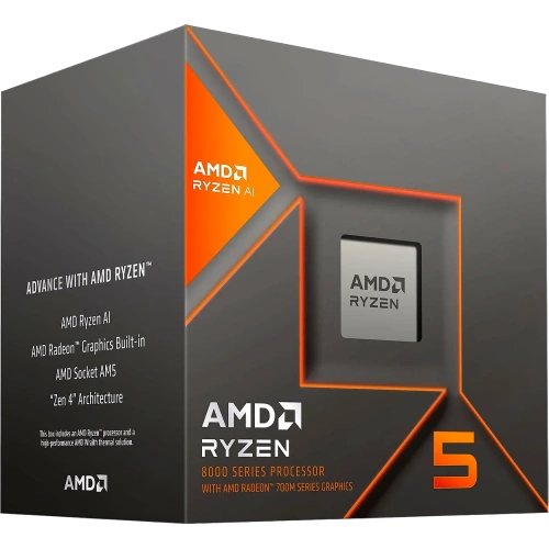 Процессор AMD Ryzen 5 8600G Box (100-100001237Box) Base 4,30GHz, Turbo 5,00GHz, RDNA 3.0 Graphics, L3 16Mb, TDP 65W,AM5