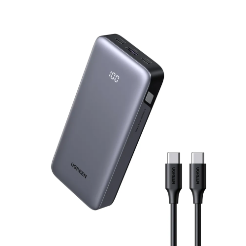 Внешний аккумулятор UGREEN PB532 (55989B) 20000mAh Two-way Fast Charging 2*USB-C&USB-A 30W Power Bank серый космос