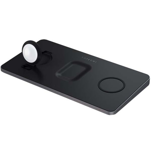 Беспроводное ЗУ Satechi ST-X3TWCPM Trio Wireless Charging Pad, серый космос