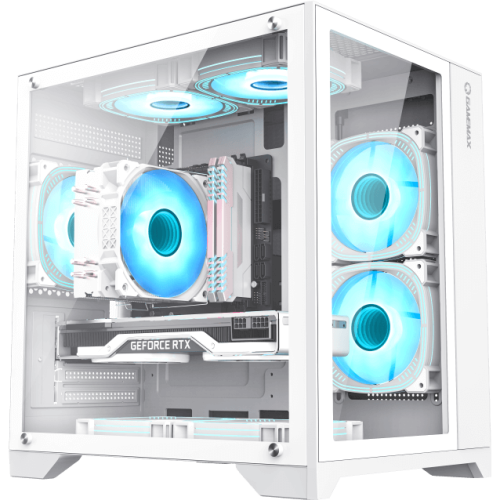 Корпус GameMax Infinity Mini White без БП (Micro ATX, Белый, 1*USB 3.0, 2*USB 2.0, Зак. стекло)