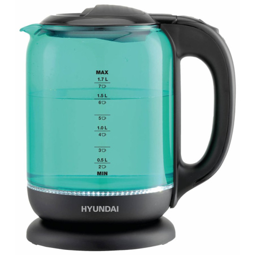 Чайник Hyundai HYK-G2807 бирюзовый/черный