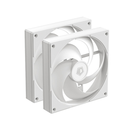 Вентилятор ID-COOLING AS-140-W Duet (2in1) 140x140x25мм (PWM, резиновые углы, белый, 300-1800об/мин, супертихий) Box