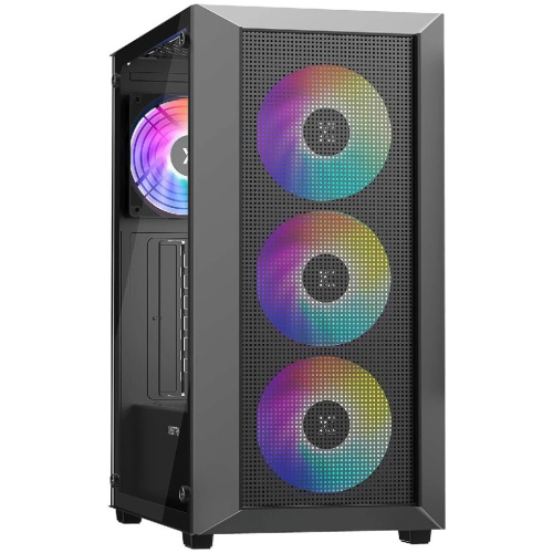 Корпус XASTRA A406 4ARGB Black (A406-4FC12A) ATX/Mesh tempered glass 4x120mm ARGB PWM fans