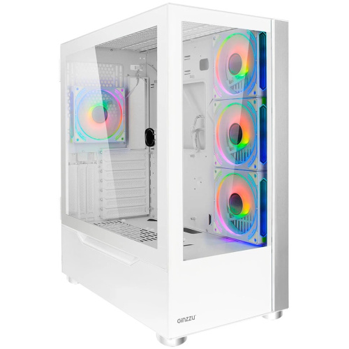 Корпус Ginzzu GL770 Fan 12MW6 RGB*4 USB3.0 CRC10 Белый