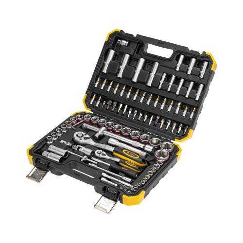 Набор инструментов KRANZ KR-66-6682 1/2, 1/4, CrV, пластиковый кейс, 82 предмета