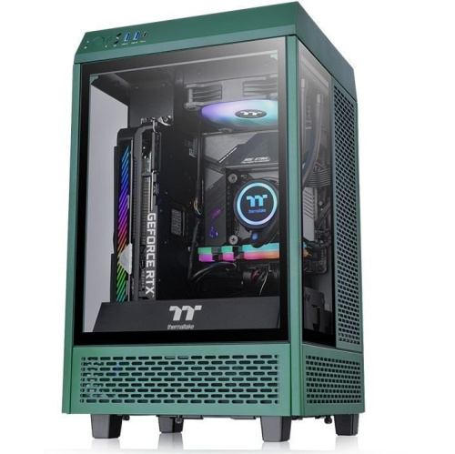Корпус Thermaltake The Tower 100 Racing Green CA-1R3-00SCWN-00 черный без БП miniITX 1x120mm 3x140mm 2xUSB3.0 audio bott PSU