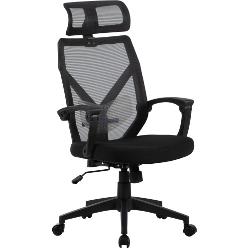 Кресло Cactus CS-MC414-BK черный сетка/ткань с подголов. крестов. пластик