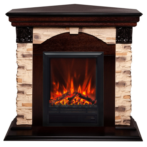 Электрокамин RealFlame Dublin Corner Rock AO античный дуб с очагом Eugene