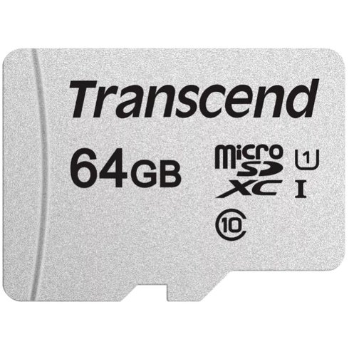 Карта памяти Transcend microSDXC 300S 64GB Class10 UHS-I U1 (TS64GUSD300S)