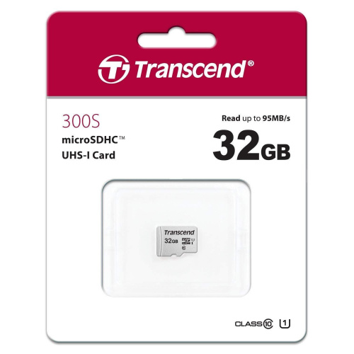 Карта памяти Transcend microSDHC 300S 32GB Class 10 UHS-I U1 (TS32GUSD300S)