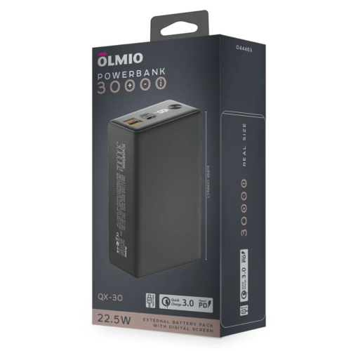 Внешний АКБ OLMIO QX-30 30000mAh 22.5W графитовый