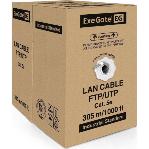 Витая пара Exegate Special FUTP4-C5e-CU-S26-IN-PVC-GY-305 (EX138967RUS) серый