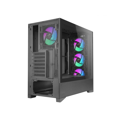 Корпус SAMA V42 Black (V42-BKAMA4X1-GL), без БП, Midi-Tower, TG, 4x120mm ARGB, 2xUSB 3.0 + 1xUSB 3.2 Type-C, ATX, mITX