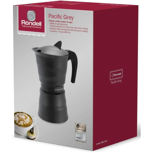Кофеварка Rondell Pacific Grey RDA-1901 0.45л алюминий серый