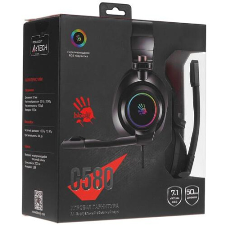 Проводные наушники A4Tech Bloody G580 черный