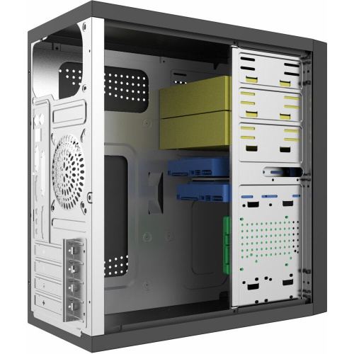 Корпус FOXLINE Forza FZ-053-SX450R-U32 mATX, 450W, 2xUSB3.0, Black, w/o FAN, 12 cm fan PSU, power cord