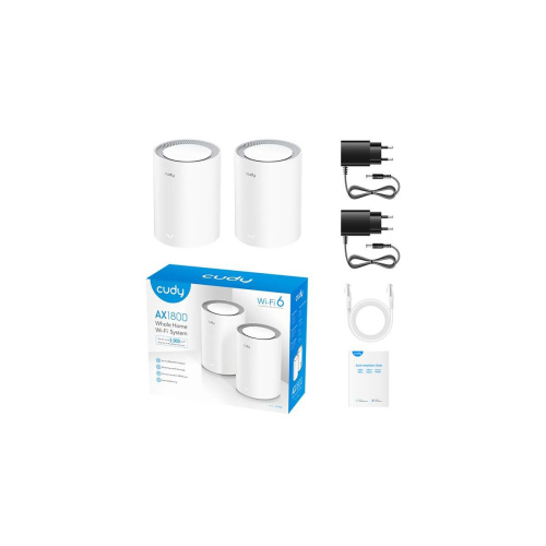 Бесшовный Mesh роутер Cudy M3000 (2-Pack) AX3000 10/100/1000/2500BASE-T белый