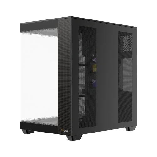 Корпус Ocypus Delta C74 BK ARGB (Delta-C74-BKD200XX-GL), без БП, Midi-Tower, TG, 2x120mm 2xUSB-A 3.0 + 1xUSB-C 3.1, ATX, mITX Black