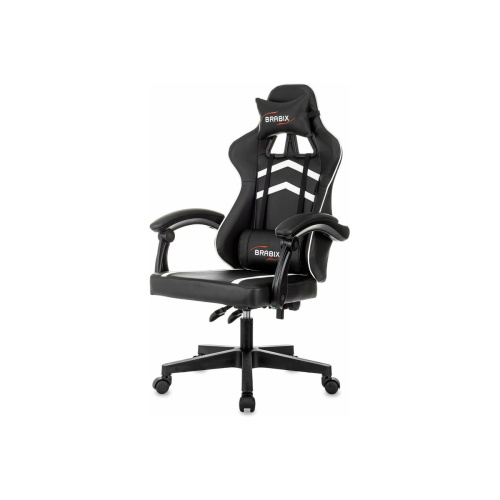 Кресло игровое BRABIX Shooter GM-123 (533191) экокожа, черное/белое