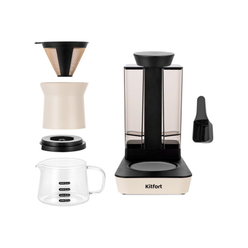 Кофеварка капельная Kitfort КТ-7190 680Вт бежевый/черный