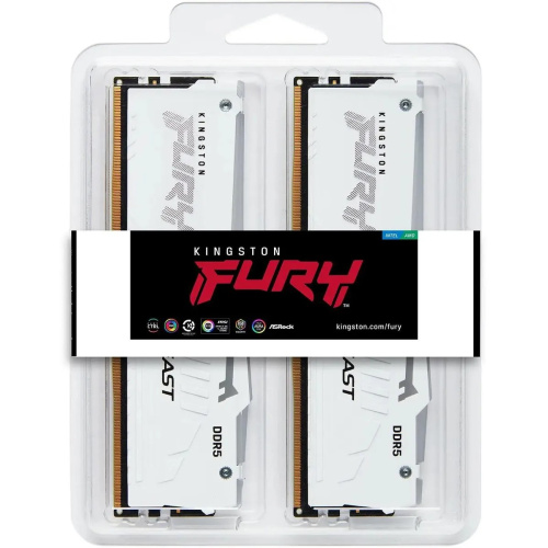 ОЗУ Kingston Fury Beast KF552C40BWAK2-32 DDR5 - 2x 16ГБ 5200МГц, DIMM, White, Ret