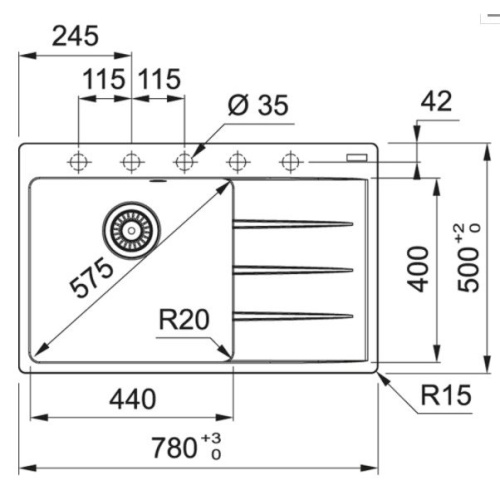 Мойка Franke CNG 611/211-78 TL (114.0639.726) черный матовый чаша слева