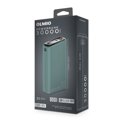 Внешний аккумулятор OLMIO QS-30 темно-зеленый