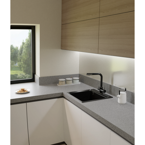 Мойка GranFest Level GF-LV-510 мрамор, черный