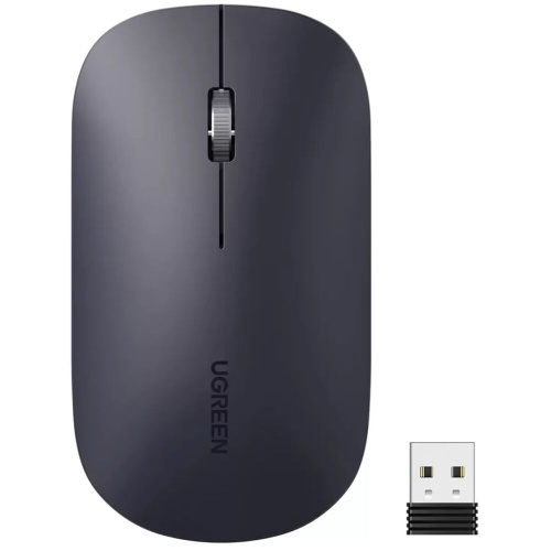 Комплект клавиатура и мышь UGREEN MK004 (35744) 2.4 GHz Wireless Keyboard 15219 and Wireless Mouse 90372 Set Black