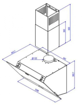 Вытяжка наклонная DeLonghi Arco 608 BB белый