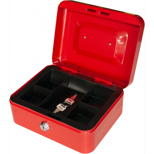 Ящик для денег Silwerhof 90x200x160 красный сталь 0.917кг