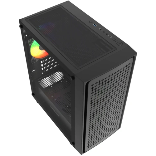 Корпус Powercase Mistral Micro EM20 (CMMEM20B-L3), Tempered Glass, 2x140mm + 1х120mm FRGB fan, чёрный, mATX