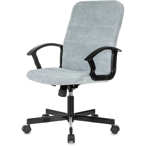 Кресло Бюрократ Triest Fabric-LT28 серо-голубой Light-28 крестов. металл черный