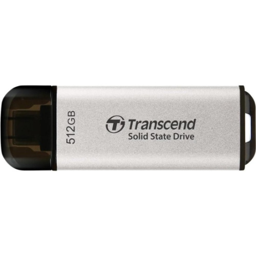 SSD Transcend 512Gb ESD300 TS512GESD300S серебристый (USB3.2 gen 2, Type C, 1050/950Mbs, 3D NAND, 60x20x7.8mm, 9g)