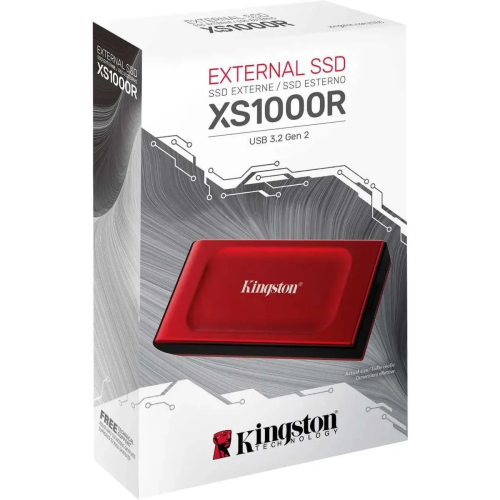 Внешний диск SSD Kingston XS1000 (SXS1000R/2000G), 2ТБ, красный