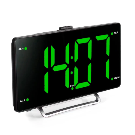 Радиобудильник Hyundai H-RCL246 черный, подсветка зеленая