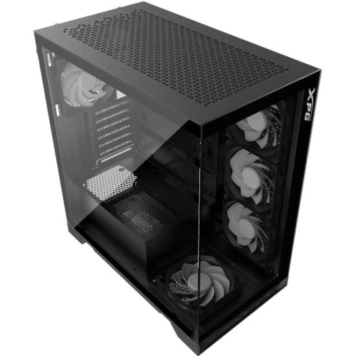 Корпус XPG Invader X Black (INVADERXMT-BKCWW) Mid-Tower Gaming ATX PC Case with Panoramic View, Tempered Glass Panels, and RGB Lighting Black