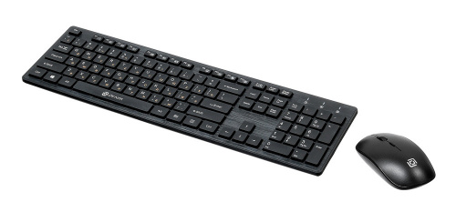 Клавиатура + мышь Oklick 240M клав:черный мышь:черный USB беспроводная slim Multimedia