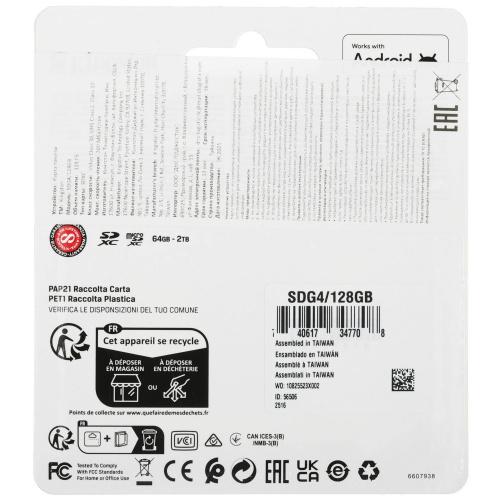 Карта памяти Kingston Canvas Go! Plus SDG4/128GB SDXC 128GB w/o adapter