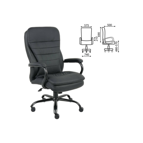Кресло руководителя BRABIX Premium Heavy Duty HD-001 (531015) экокожа