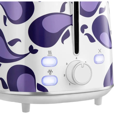 Тостер Kitfort КТ-6863 белый/фиолетовый