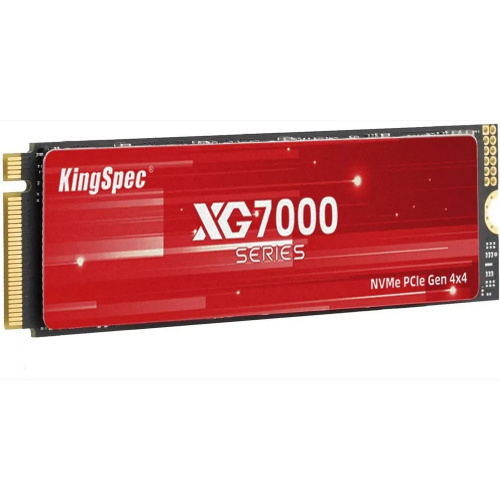 SSD KingSpec XG7000 (XG7000-1TB) M.2 1.0Tb (PCI-E 4.0 x4, up to 7400/6600MBs, 3D TLC, 600TBW, NVMe 1.4, 22х80mm, heatsink)