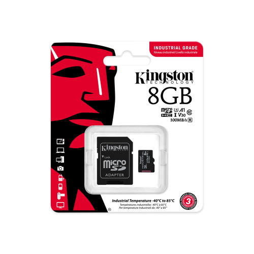 Карта памяти Kingston Industrial Temperature (SDCIT2/8GB) microSDHC 8Gb Class UHS-I с адаптером