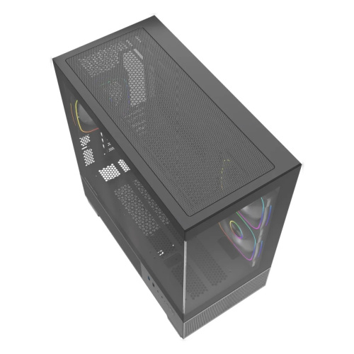 Корпус Powercase Vision Micro S3B (CVMMSB-A3), Tempered Glass, Type-C, 3x 120mm ARGB PWM Fan, чёрный, mATX